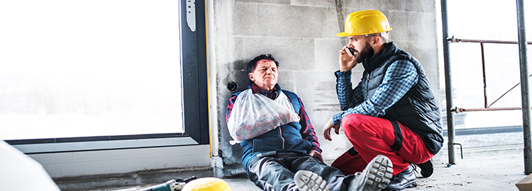 Construction worker helping injured colleague; workers' compensation claim.